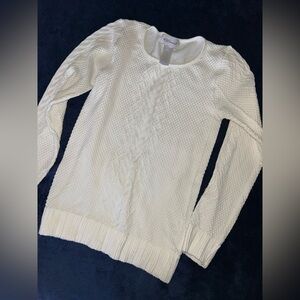 White Textured Women's Blouse